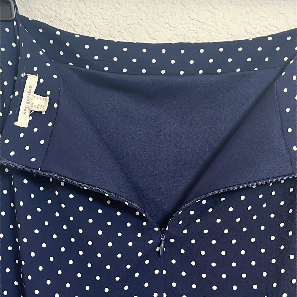 Springfield polka dot mini skirt navy and white us size 12 new without tags 24C - Picture 4 of 5